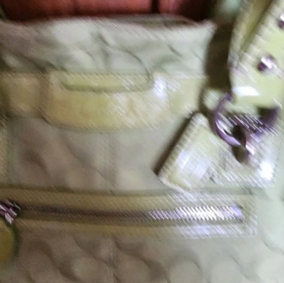 Coach Lime Green Signature Shoulder Tote - Picture 5 of 16